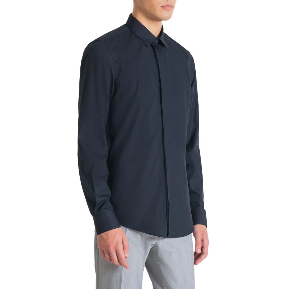 Antony Morato Blue Cotton Dress Shirt | Regal Royce