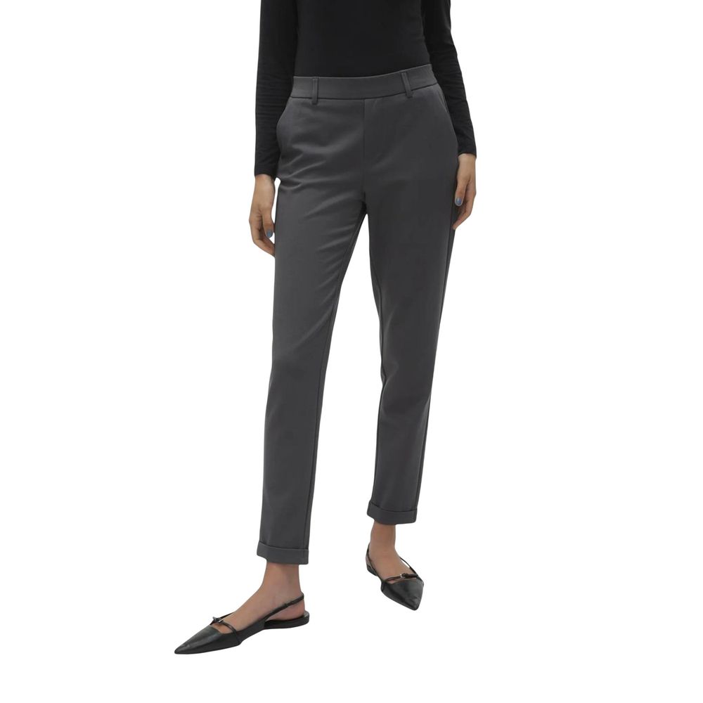 Vero Moda Gray Polyester Casual Pants | Regal Royce