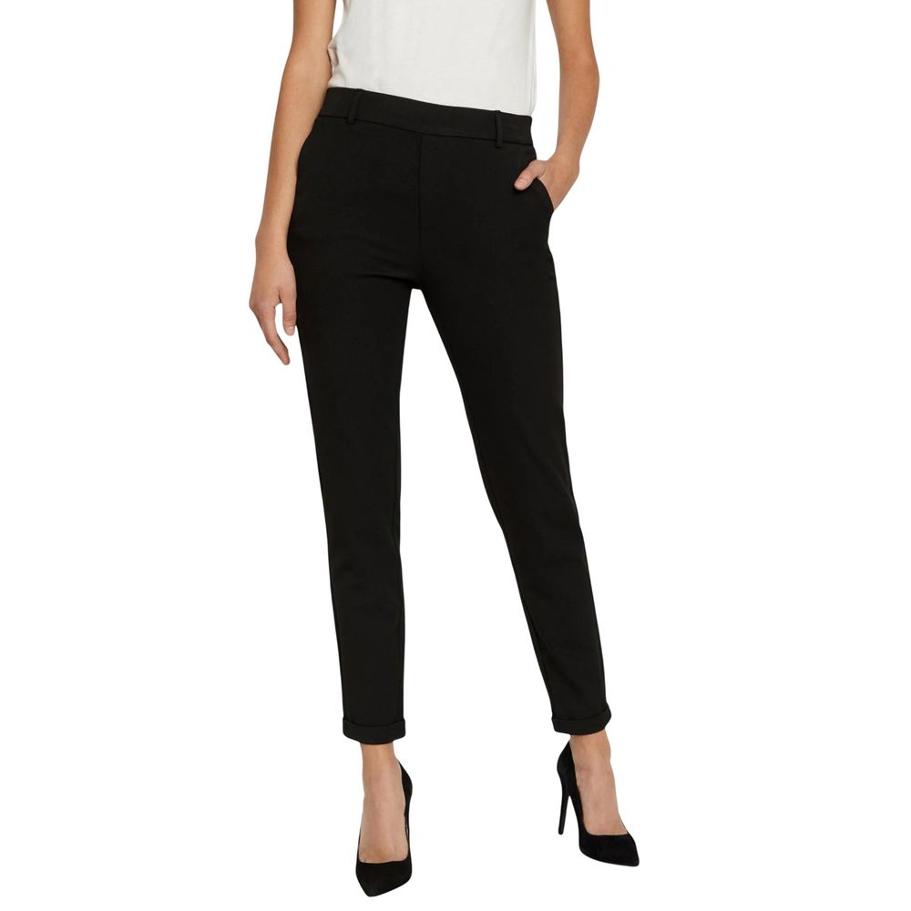 Vero Moda Black Polyester Casual Pants | Regal Royce