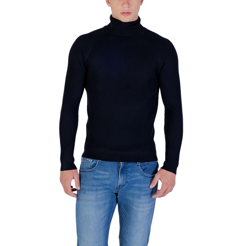 Antony Morato Blue Viscose Turtleneck | Regal Royce