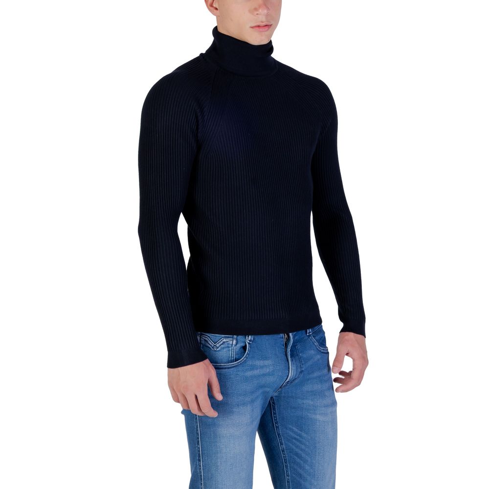 Antony Morato Blue Viscose Turtleneck | Regal Royce