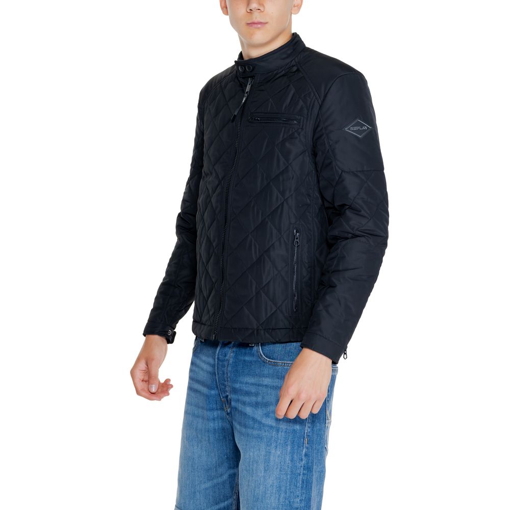 Replay Black Polyamide Bomber | Regal Royce