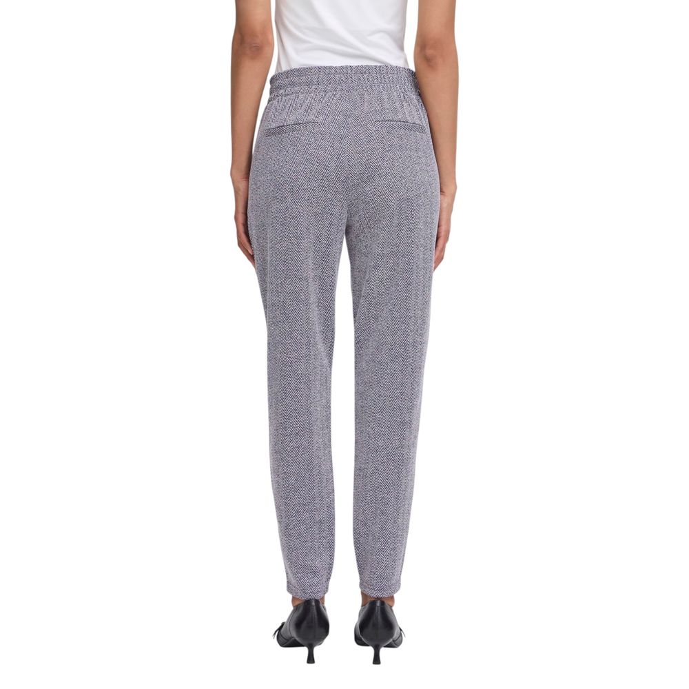 ICHI Blue Polyester Skinny Pants | Regal Royce