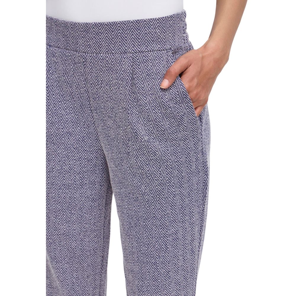 ICHI Blue Polyester Skinny Pants | Regal Royce