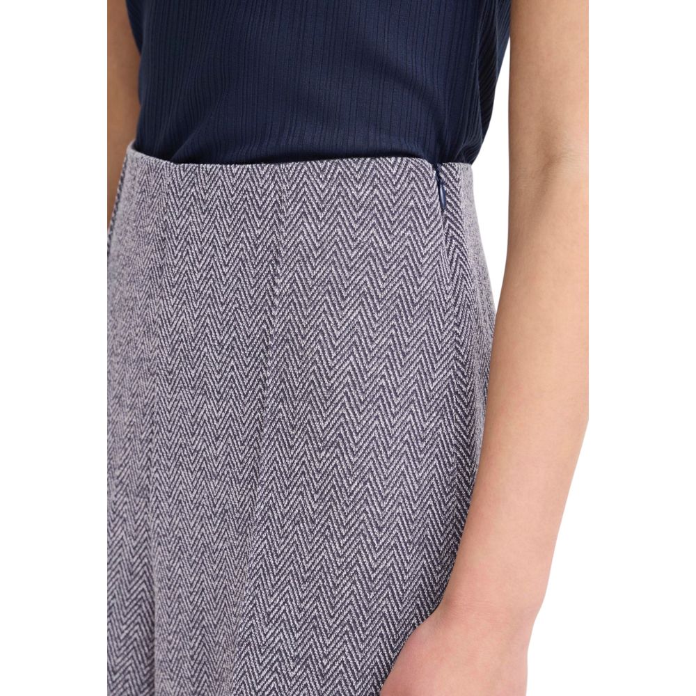 ICHI Blue Polyester Casual Pants | Regal Royce