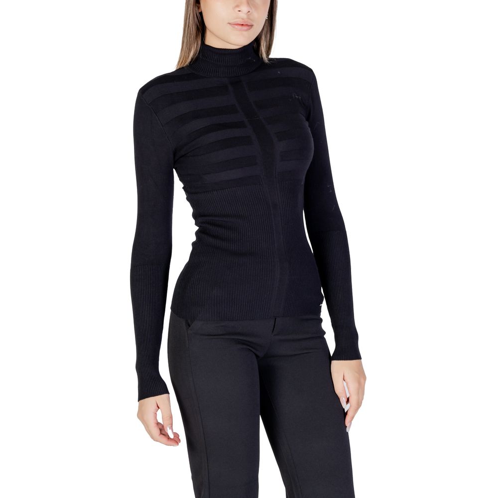 Morgan De Toi Black Viscose Turtleneck | Regal Royce