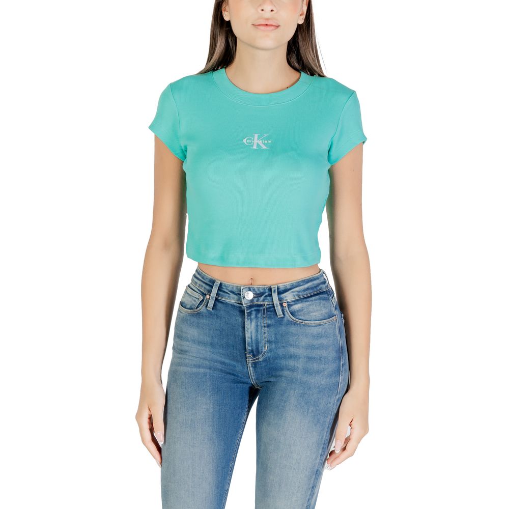 Calvin Klein Jeans Turquoise Cotton T-Shirt | Regal Royce