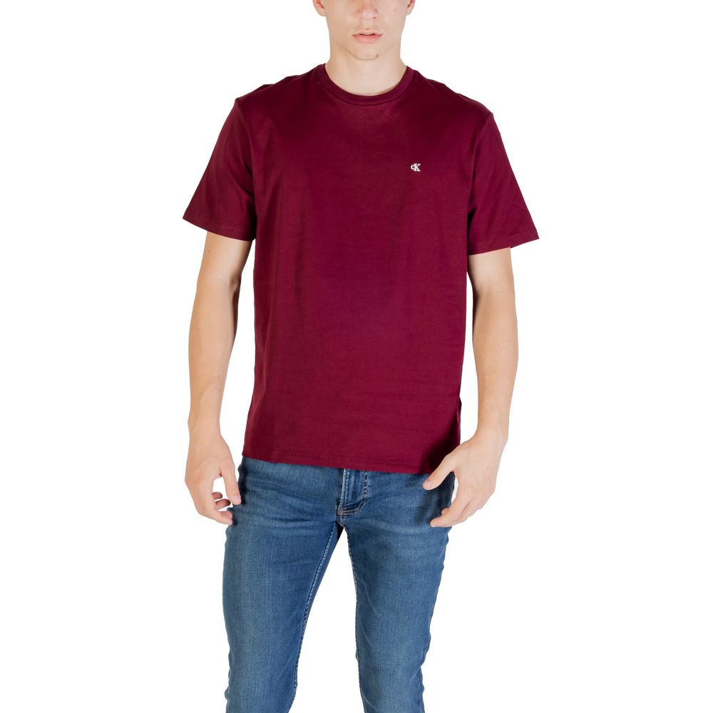Calvin Klein Jeans Bordeaux Cotton T-Shirt | Regal Royce