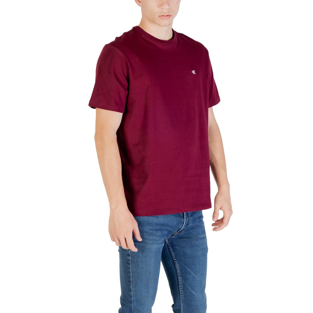 Calvin Klein Jeans Bordeaux Cotton T-Shirt | Regal Royce