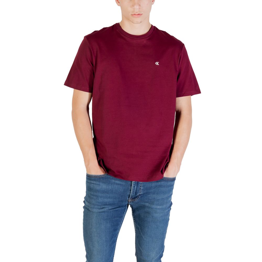 Calvin Klein Jeans Bordeaux Cotton T-Shirt | Regal Royce