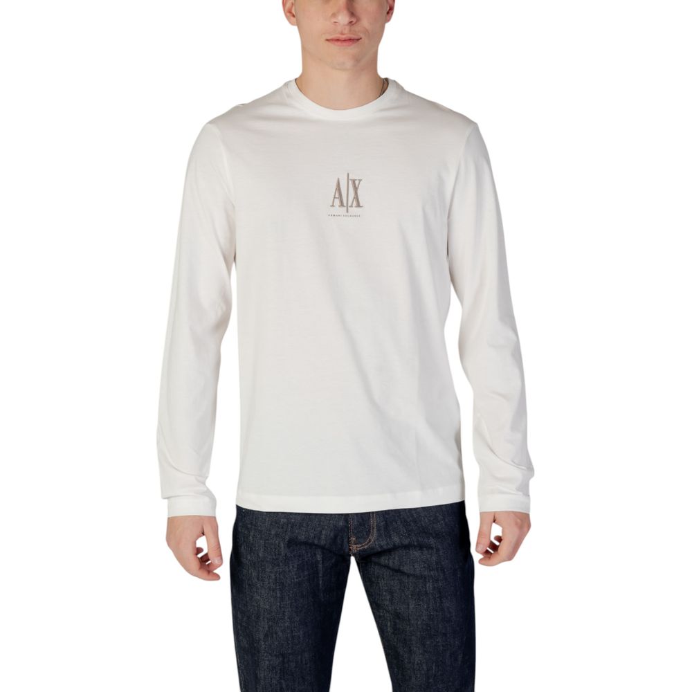 Armani Exchange Cream Cotton Long Sleeve T-Shirt | Regal Royce