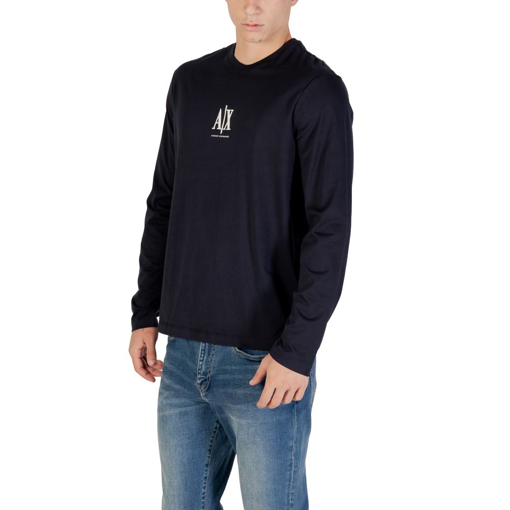 Armani Exchange Blue Cotton Long Sleeve T-Shirt | Regal Royce