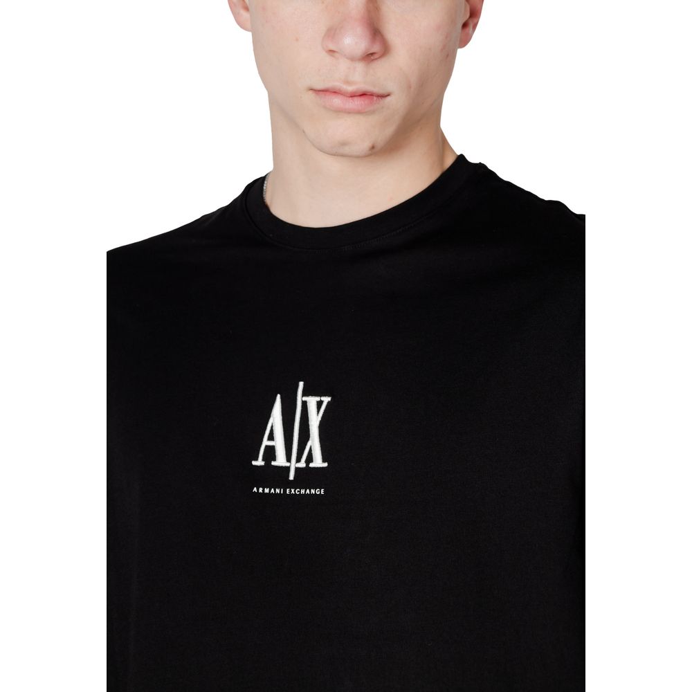 Armani Exchange Black Cotton Long Sleeve T-Shirt | Regal Royce