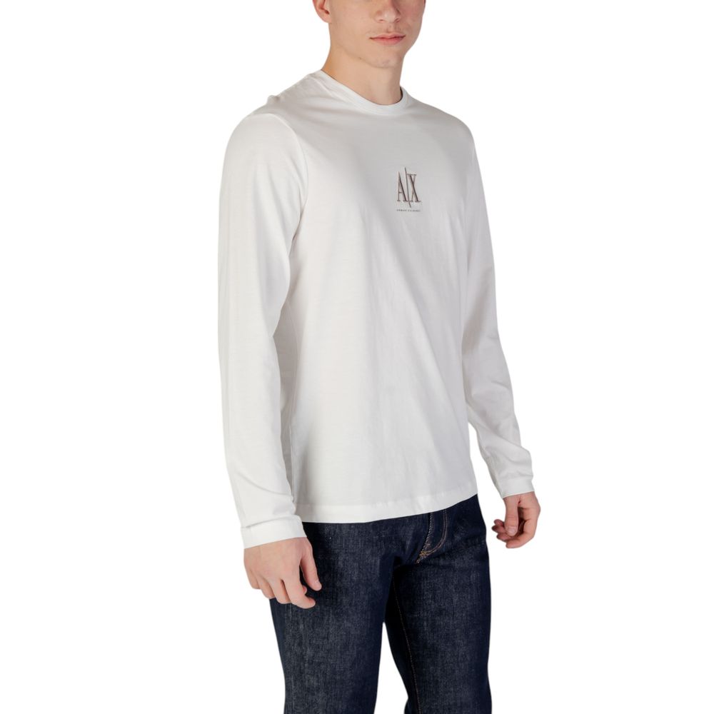 Armani Exchange Cream Cotton Long Sleeve T-Shirt | Regal Royce