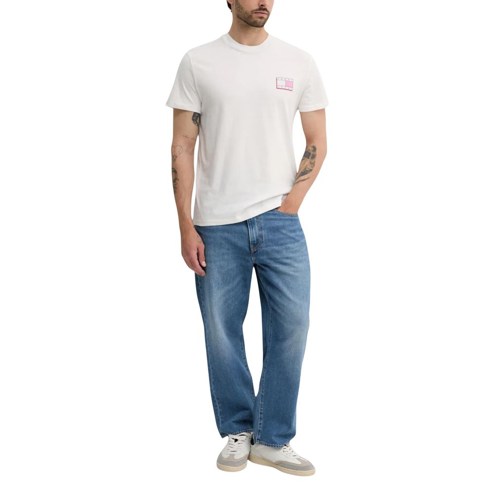 Tommy Hilfiger Jeans Cream Recycled Cotton T-Shirt | Regal Royce