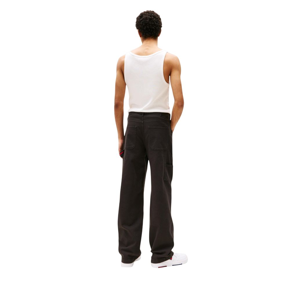 Tommy Hilfiger Jeans Black Organic Cotton Casual Pants | Regal Royce