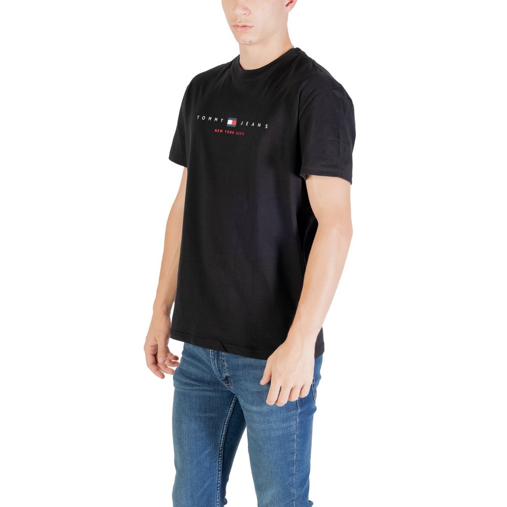 Tommy Hilfiger Jeans Black Recycled Cotton T-Shirt | Regal Royce