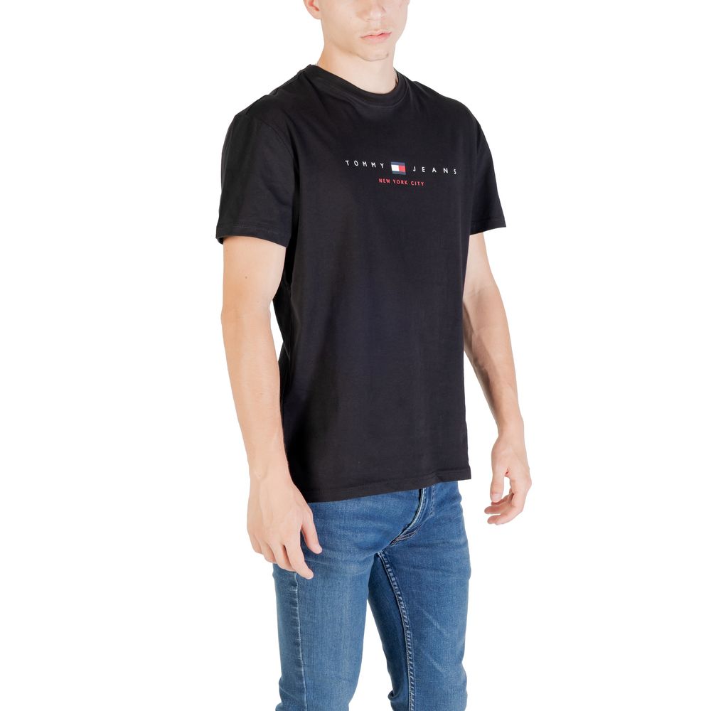 Tommy Hilfiger Jeans Black Recycled Cotton T-Shirt | Regal Royce