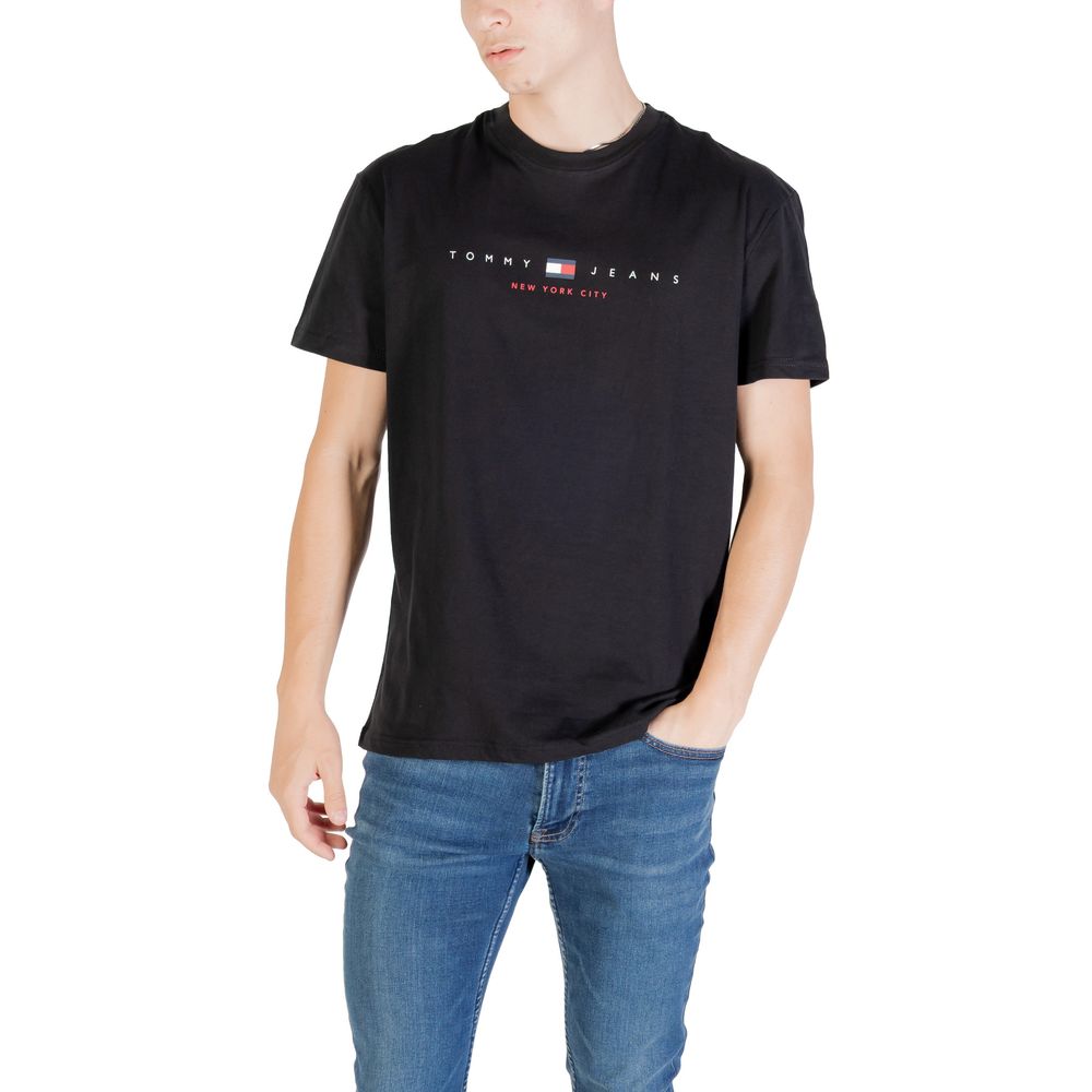 Tommy Hilfiger Jeans Black Recycled Cotton T-Shirt | Regal Royce