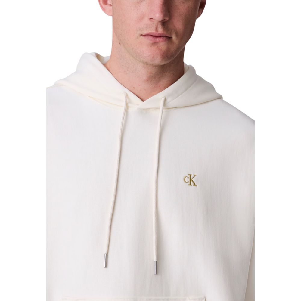 Calvin Klein Jeans White Cotton Hoodie | Regal Royce