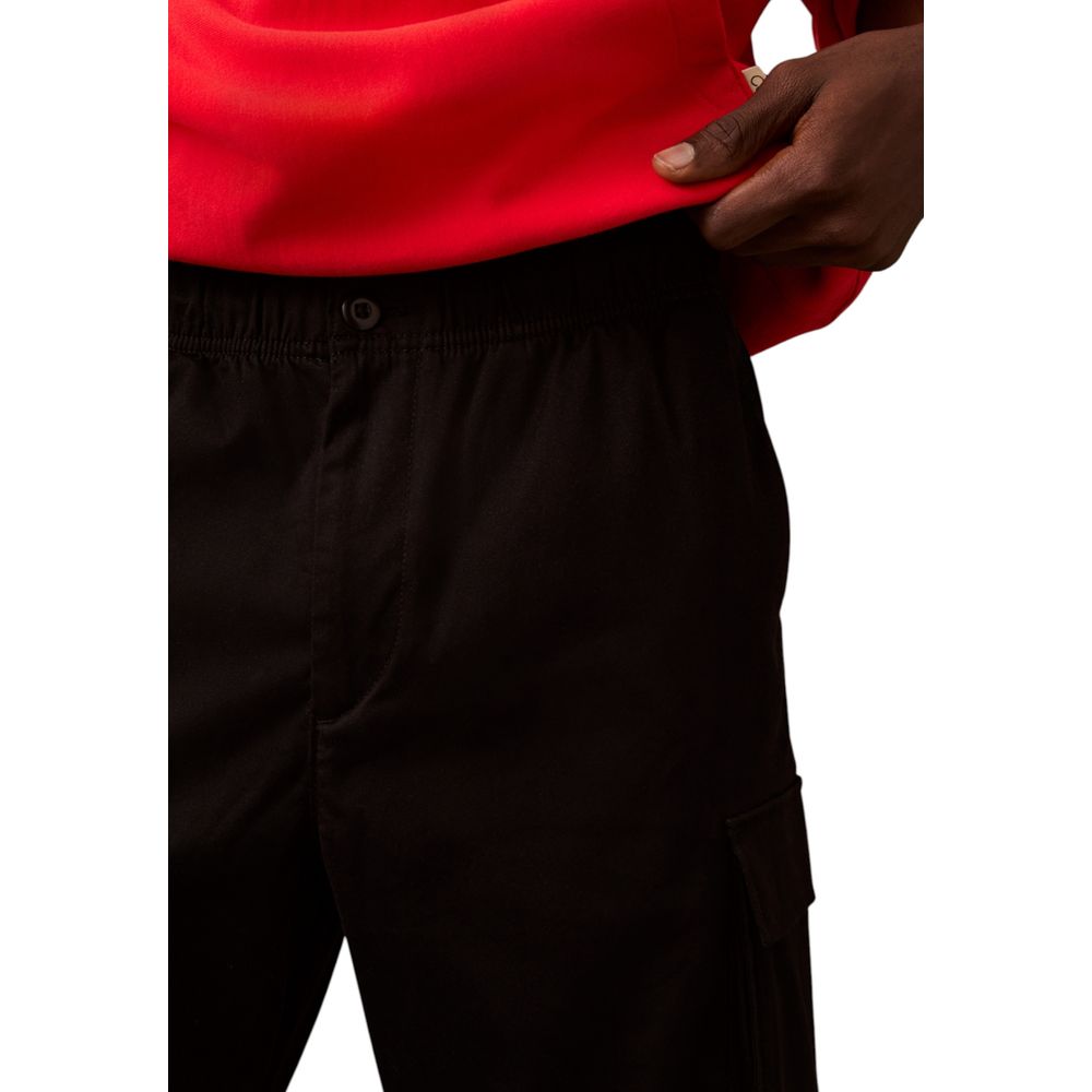 Calvin Klein Jeans Black Cotton Cargo Pants | Regal Royce
