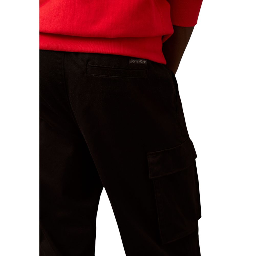 Calvin Klein Jeans Black Cotton Cargo Pants | Regal Royce