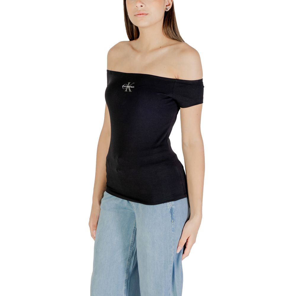 Calvin Klein Jeans Black Cotton T-Shirt | Regal Royce