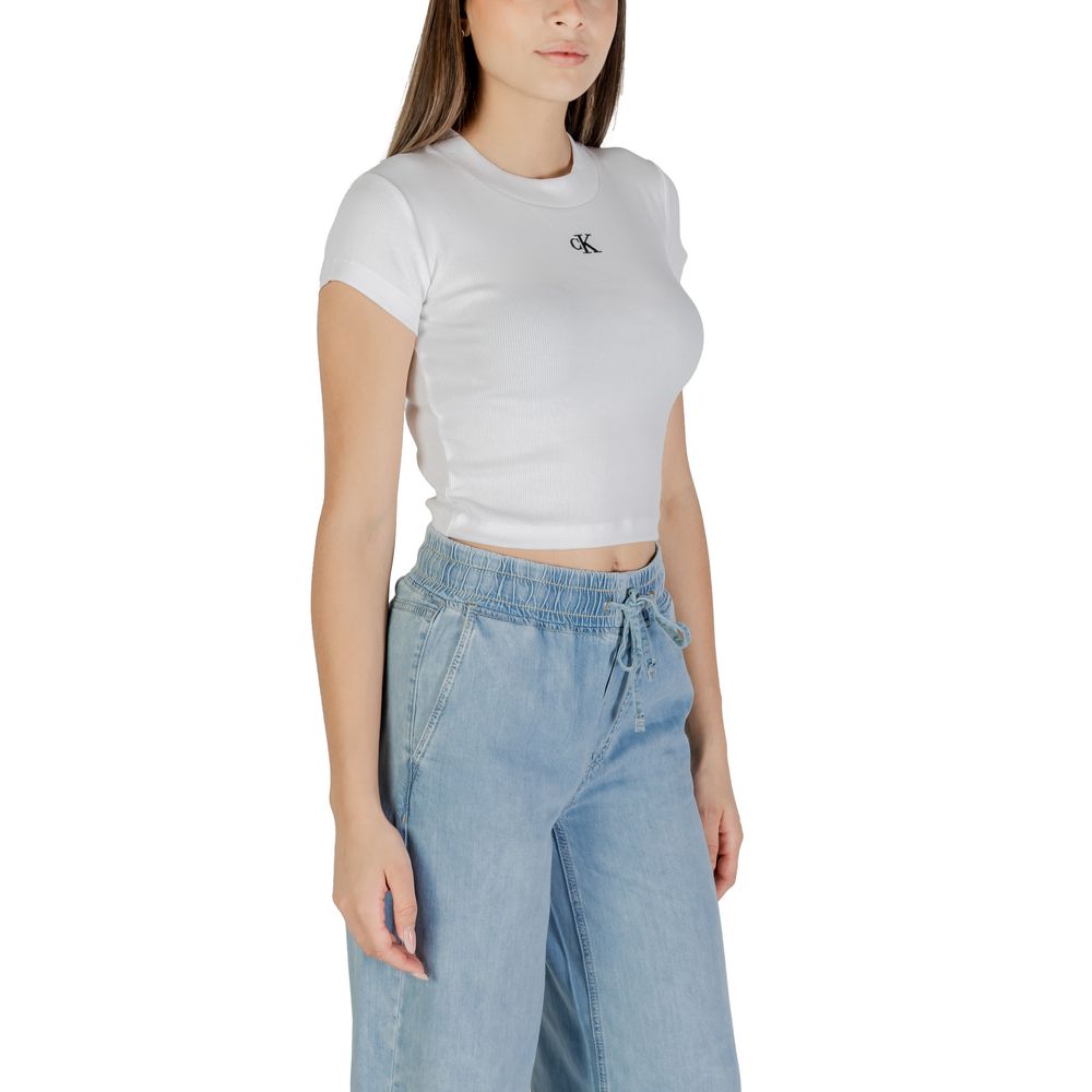 Calvin Klein Jeans White Cotton T-Shirt | Regal Royce
