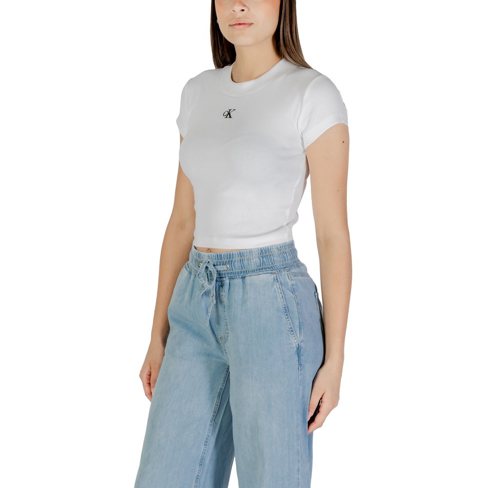 Calvin Klein Jeans White Cotton T-Shirt | Regal Royce