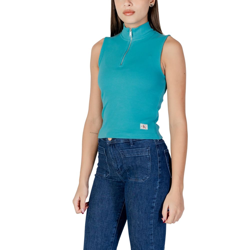 Calvin Klein Jeans Turquoise Cotton Top | Regal Royce