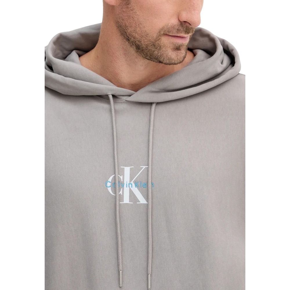 Calvin Klein Jeans Gray Cotton Hoodie | Regal Royce