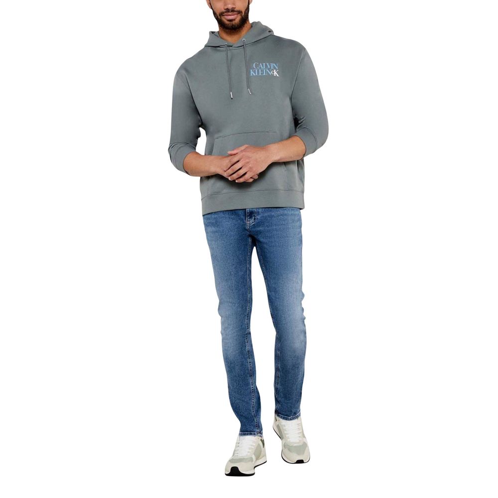 Calvin Klein Jeans Gray Cotton Hoodie | Regal Royce
