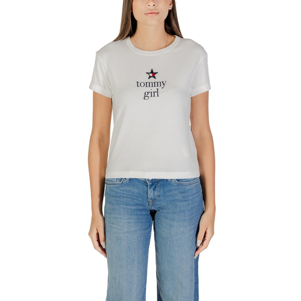 Tommy Hilfiger Jeans Cream Organic Cotton T-Shirt | Regal Royce
