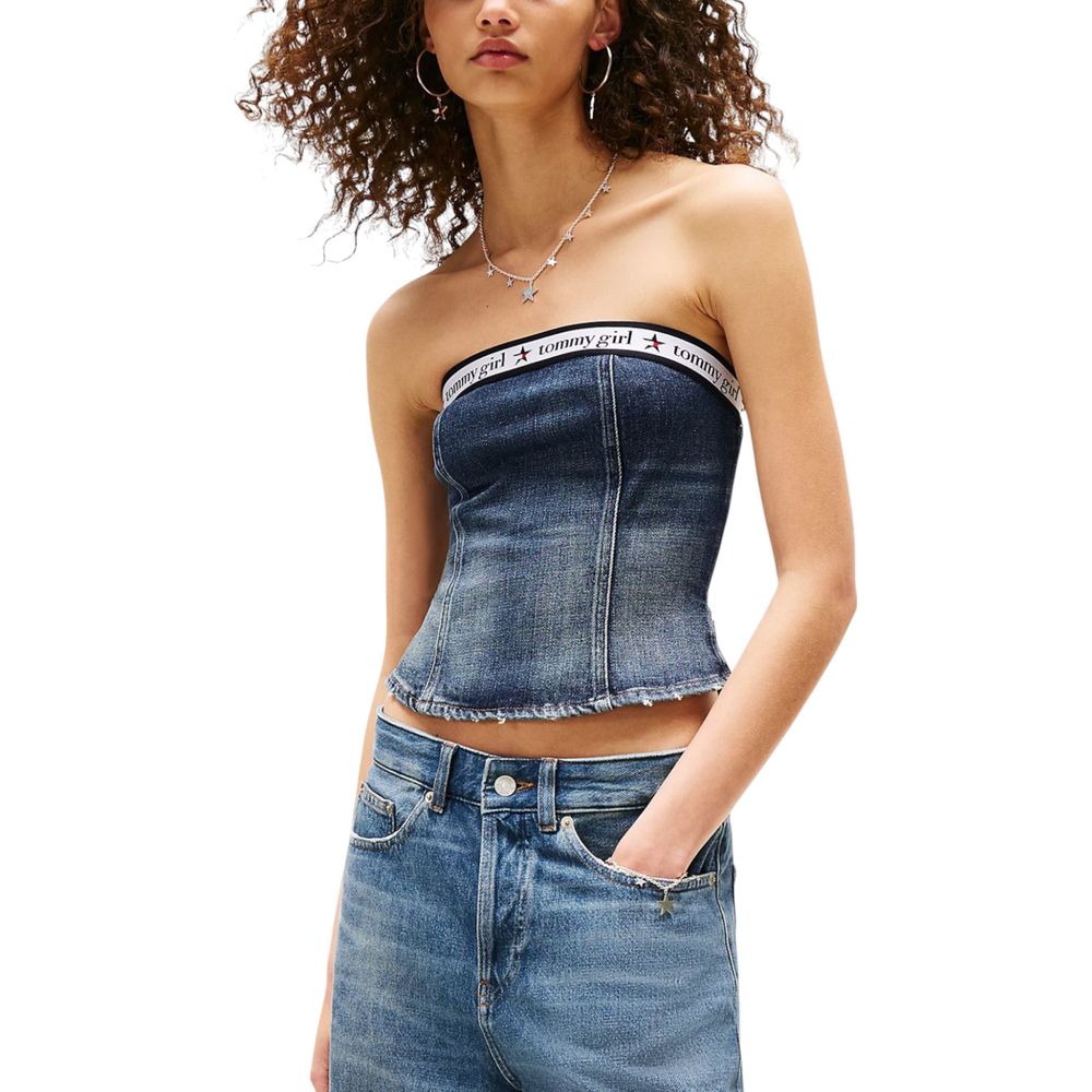 Tommy Hilfiger Jeans Blue Recycled Cotton Top | Regal Royce