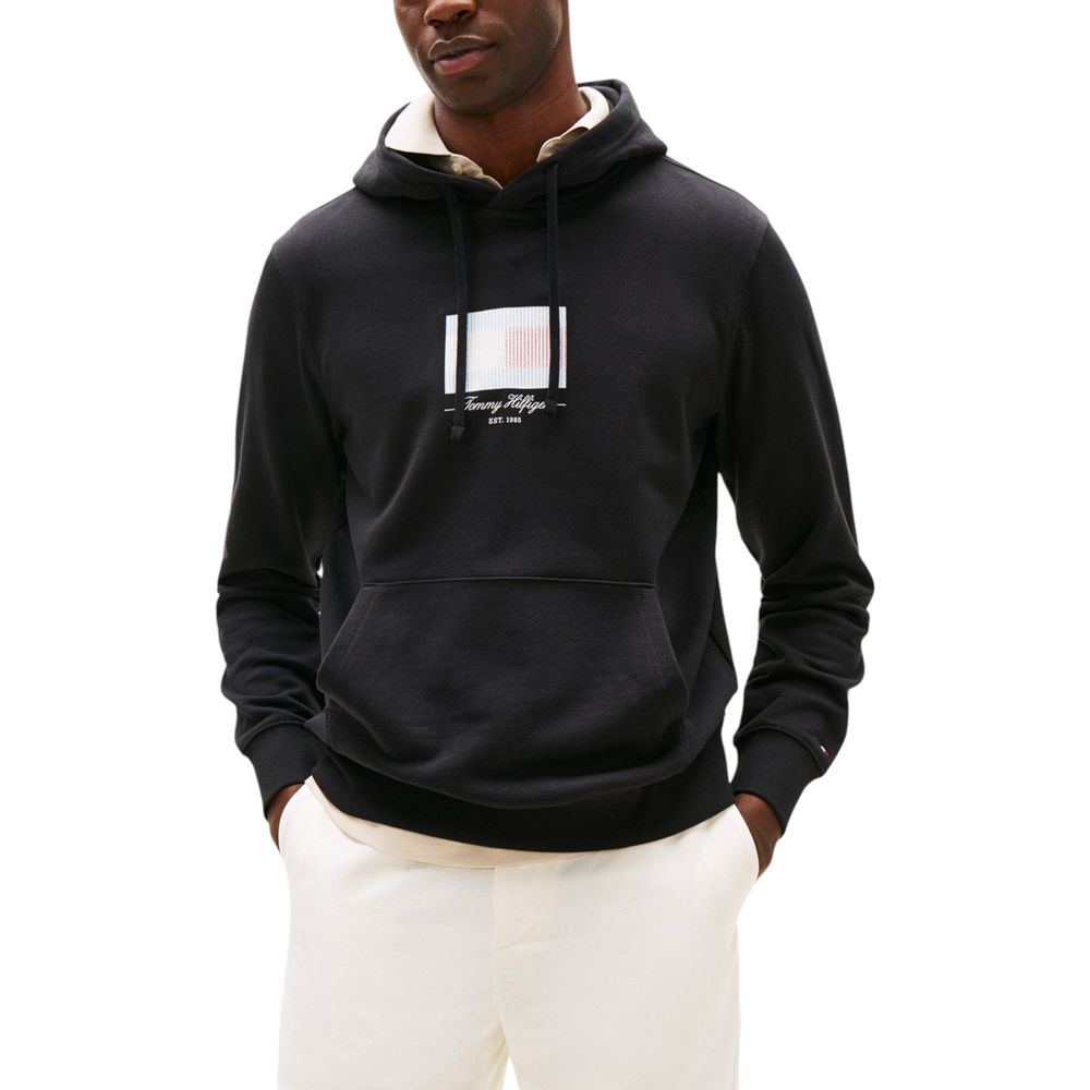 Tommy Hilfiger Black Recycled Cotton Hoodie | Regal Royce