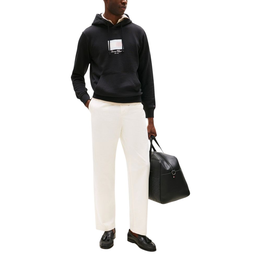 Tommy Hilfiger Black Recycled Cotton Hoodie | Regal Royce