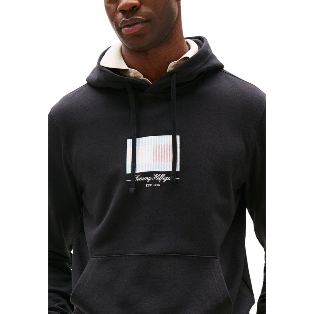 Tommy Hilfiger Black Recycled Cotton Hoodie | Regal Royce