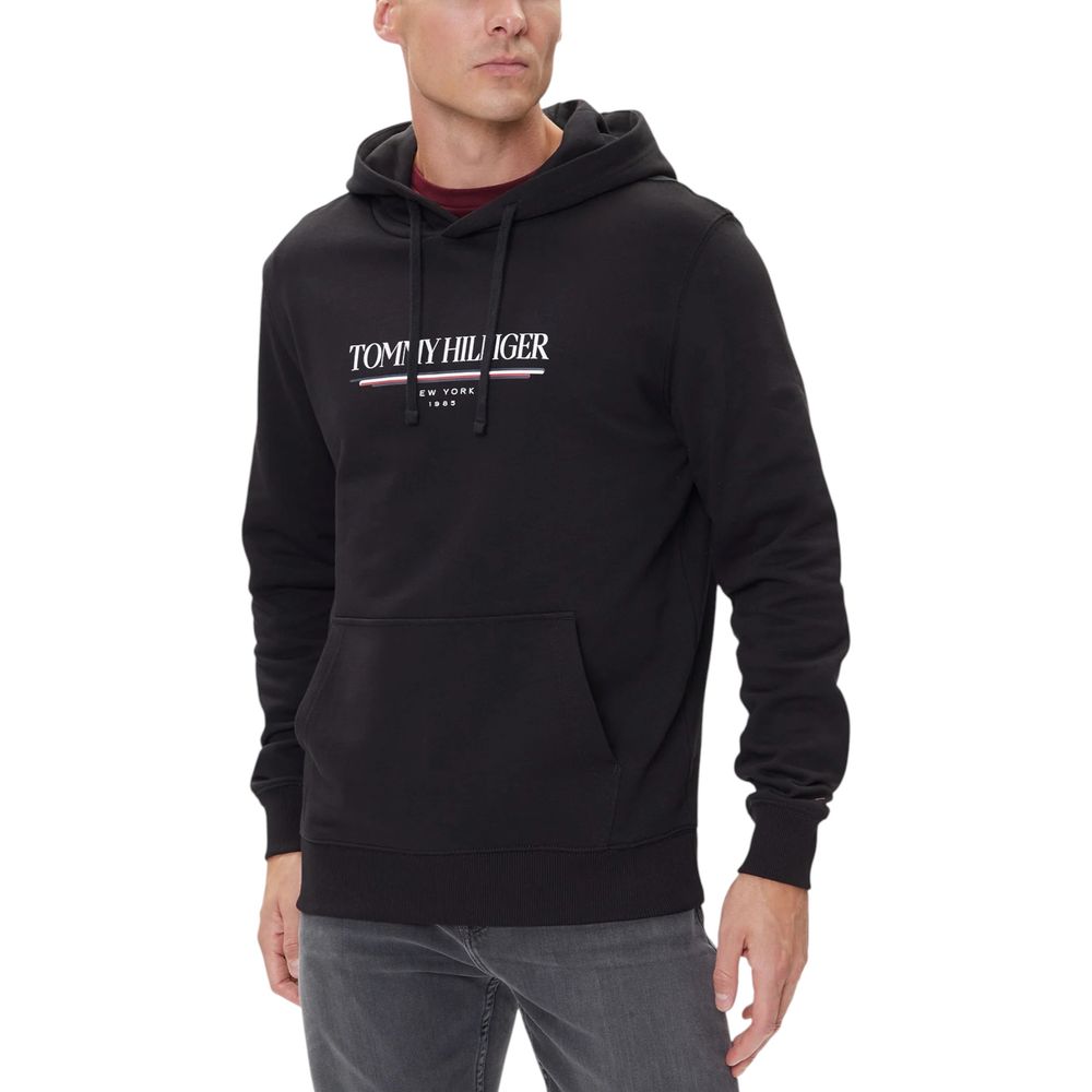 Tommy Hilfiger Black Recycled Cotton Hoodie | Regal Royce