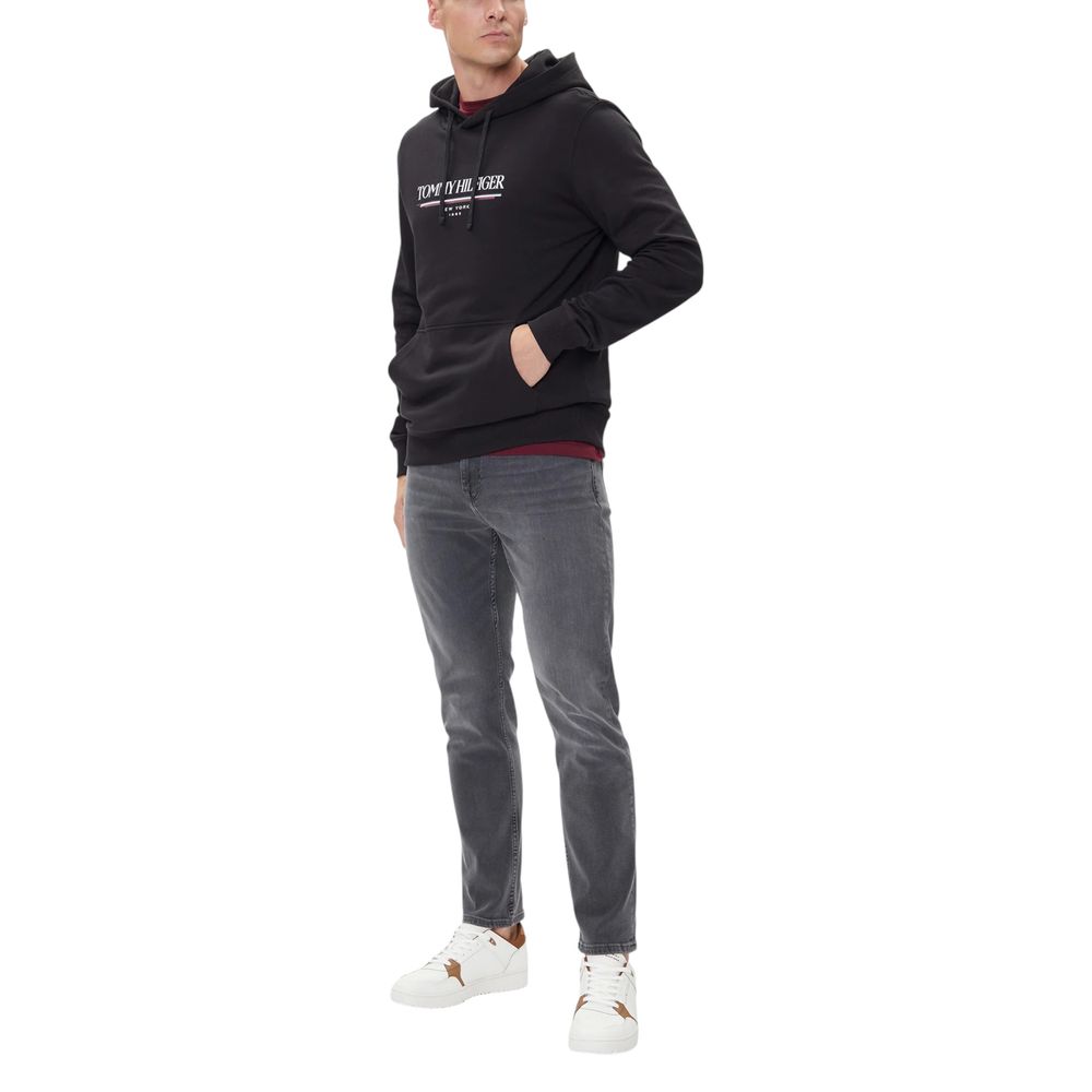 Tommy Hilfiger Black Recycled Cotton Hoodie | Regal Royce