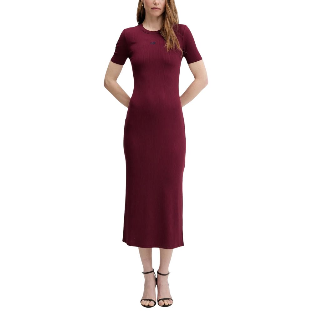 Calvin Klein Jeans Bordeaux Modal Long Dress | Regal Royce