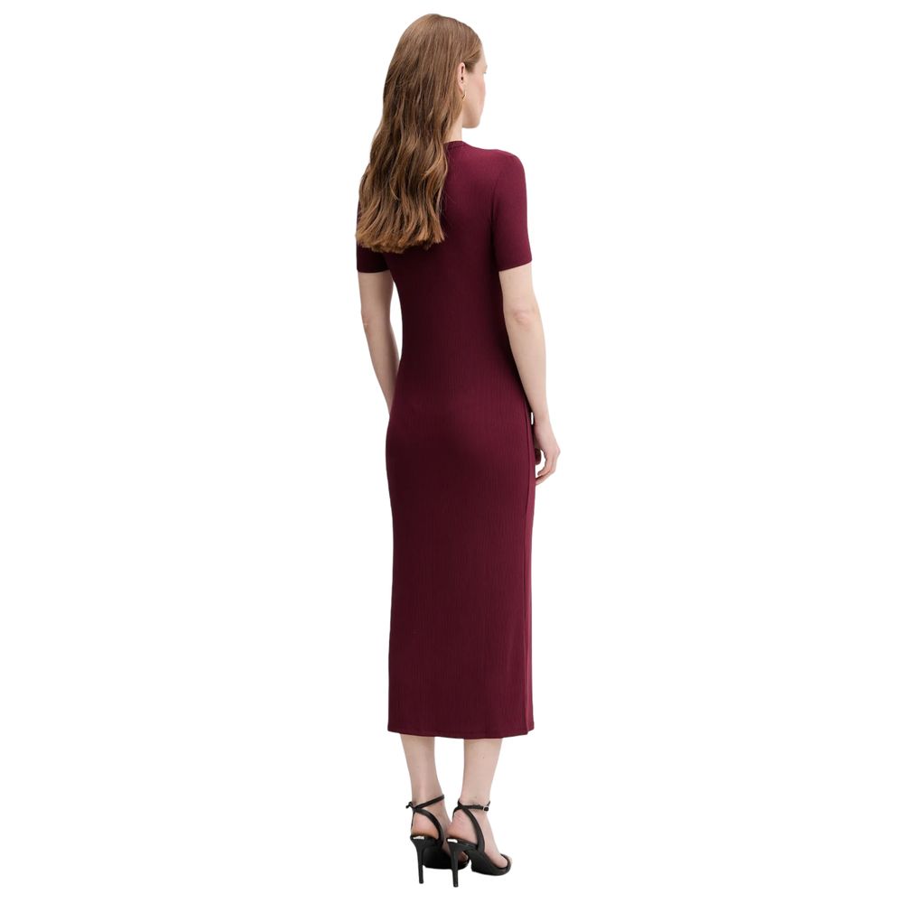 Calvin Klein Jeans Bordeaux Modal Long Dress | Regal Royce