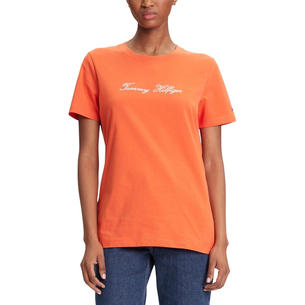 Tommy Hilfiger Orange Recycled Cotton T-Shirt | Regal Royce