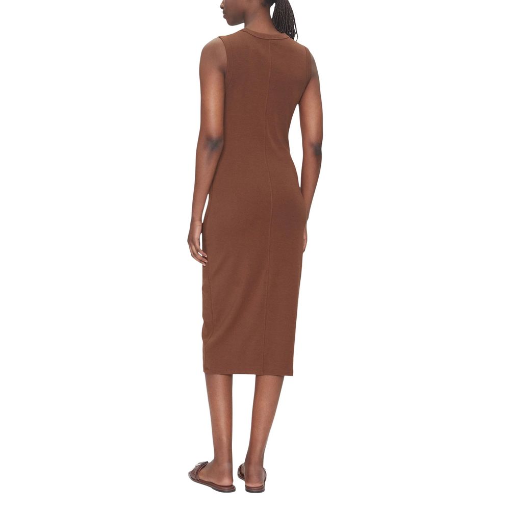 Calvin Klein Jeans Brown Cotton Long Dress | Regal Royce