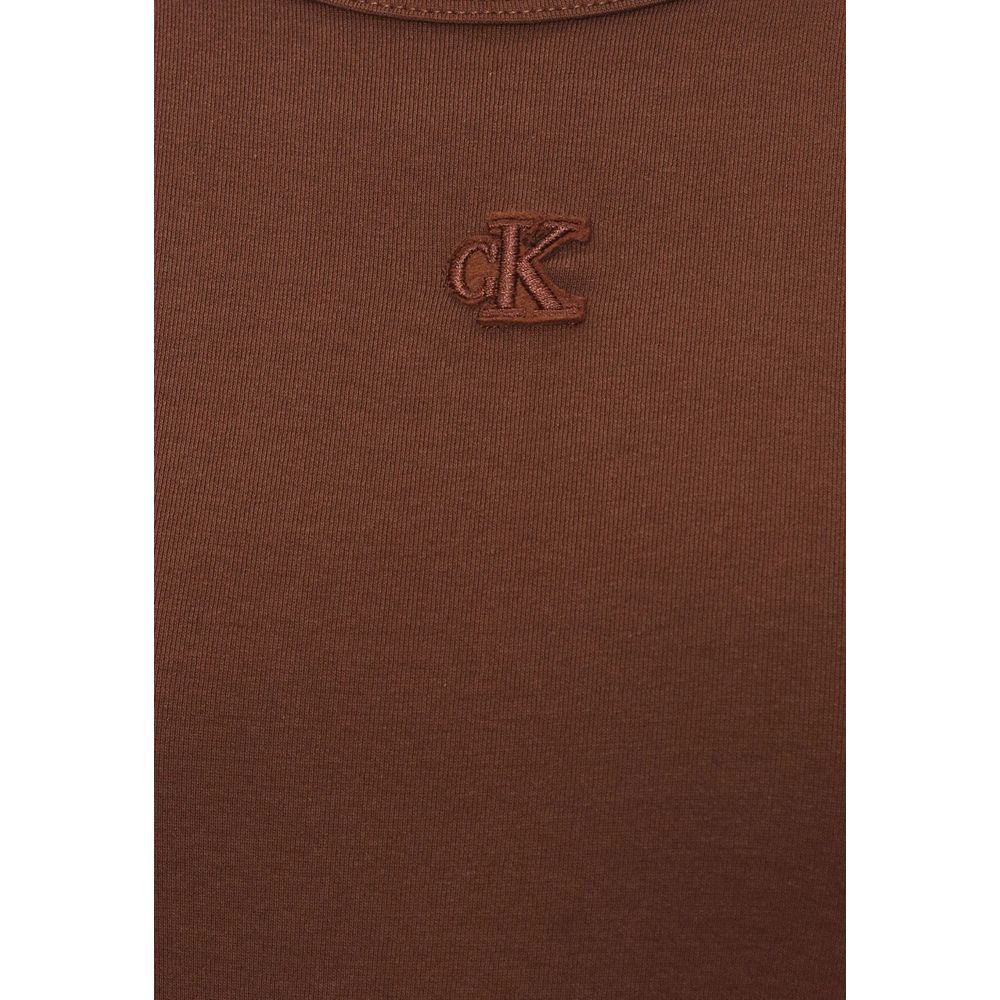 Calvin Klein Jeans Brown Cotton Long Dress | Regal Royce