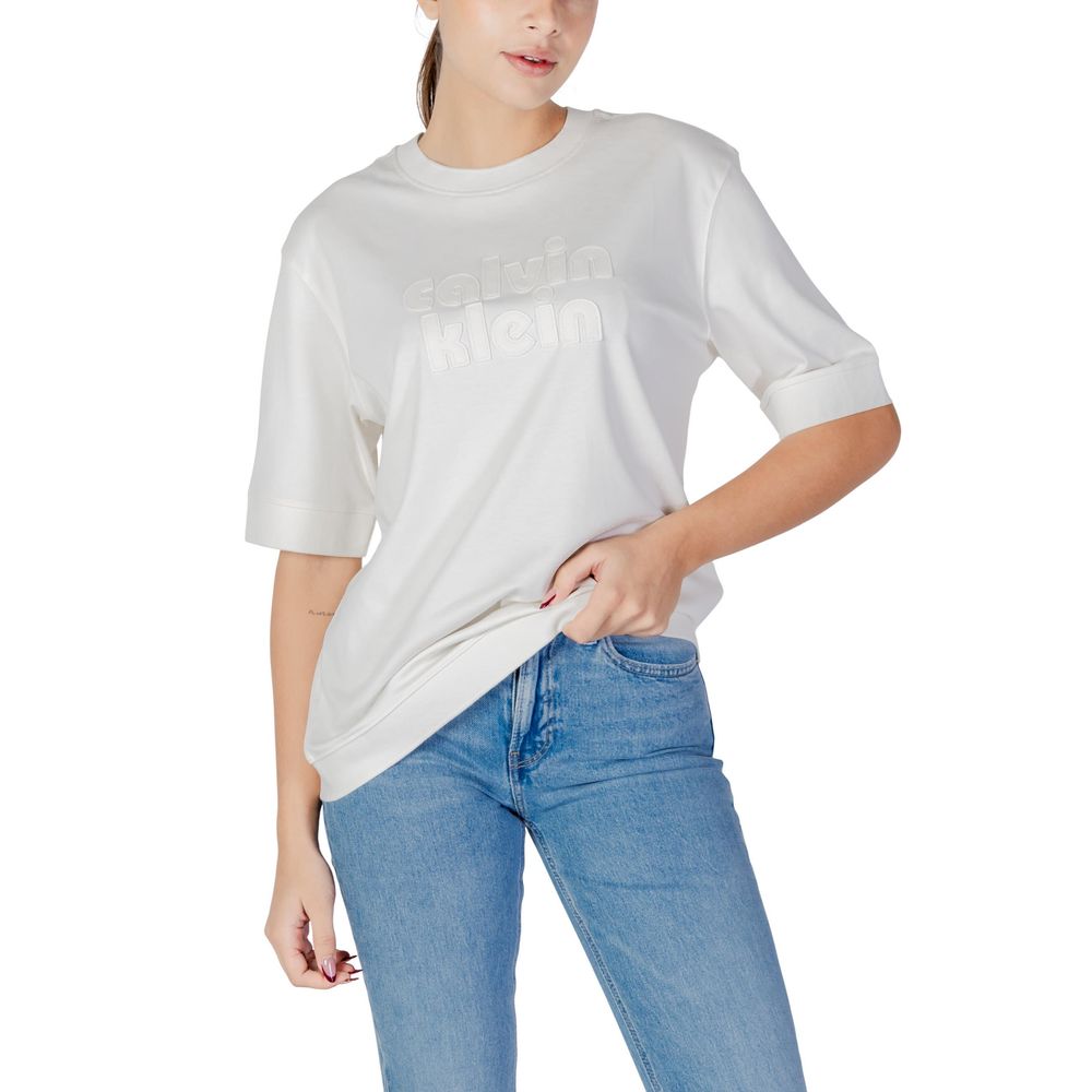 Calvin Klein Jeans White Cotton T-Shirt | Regal Royce