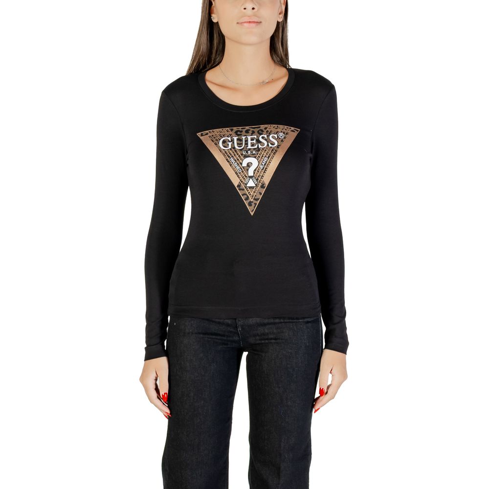 Guess Black Cotton Long Sleeve T-Shirt | Regal Royce