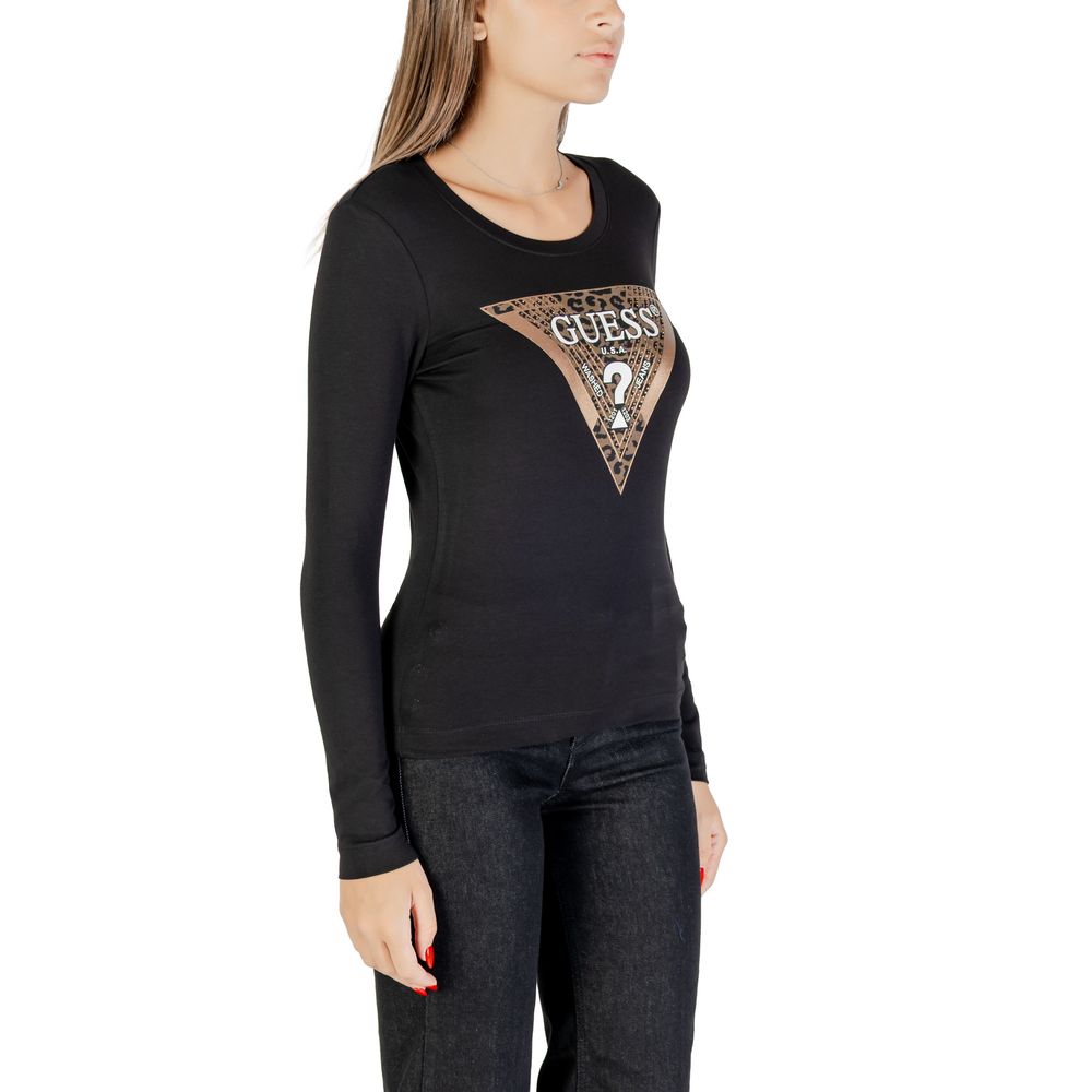 Guess Black Cotton Long Sleeve T-Shirt | Regal Royce