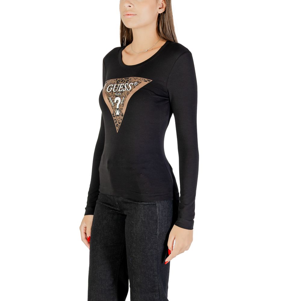 Guess Black Cotton Long Sleeve T-Shirt | Regal Royce