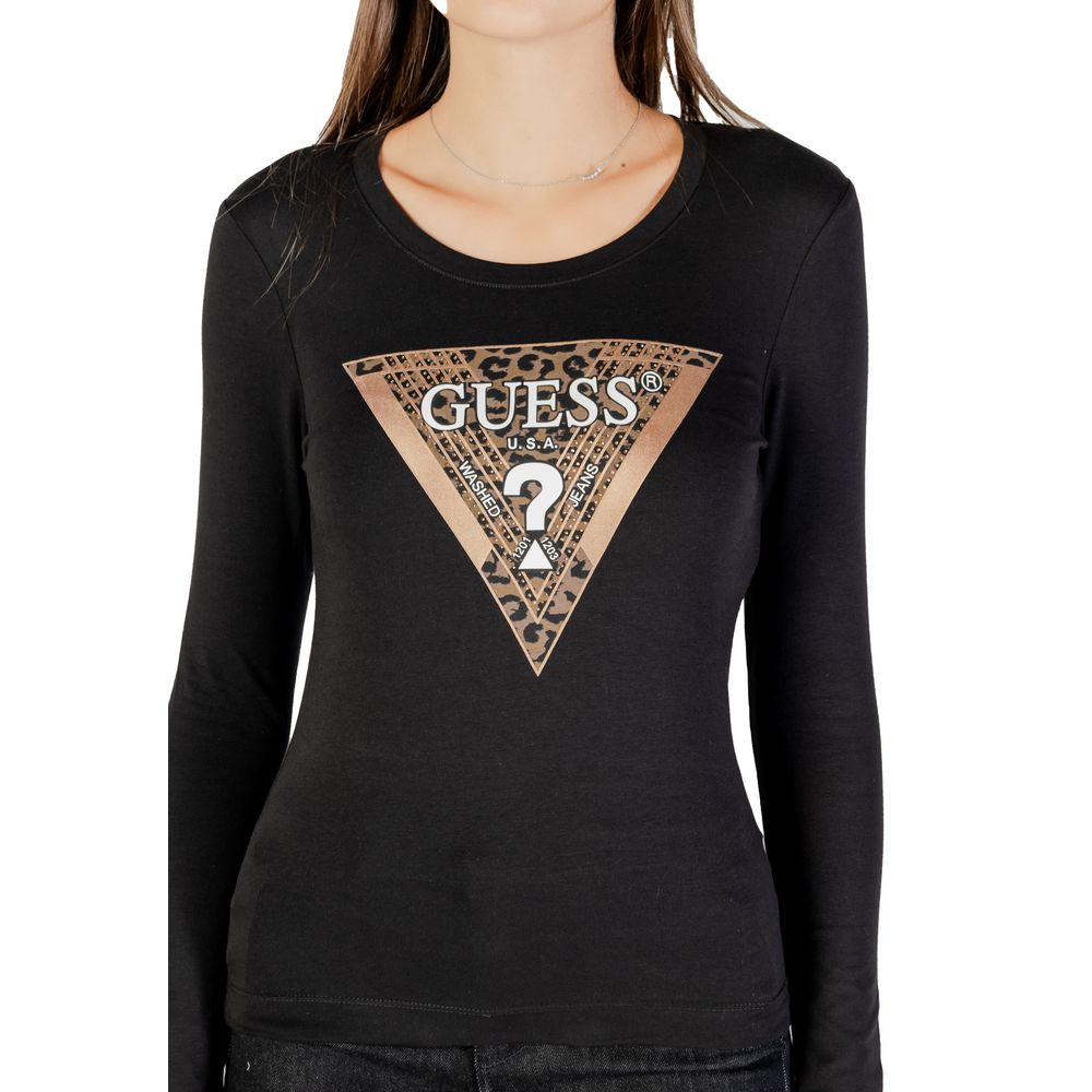 Guess Black Cotton Long Sleeve T-Shirt | Regal Royce