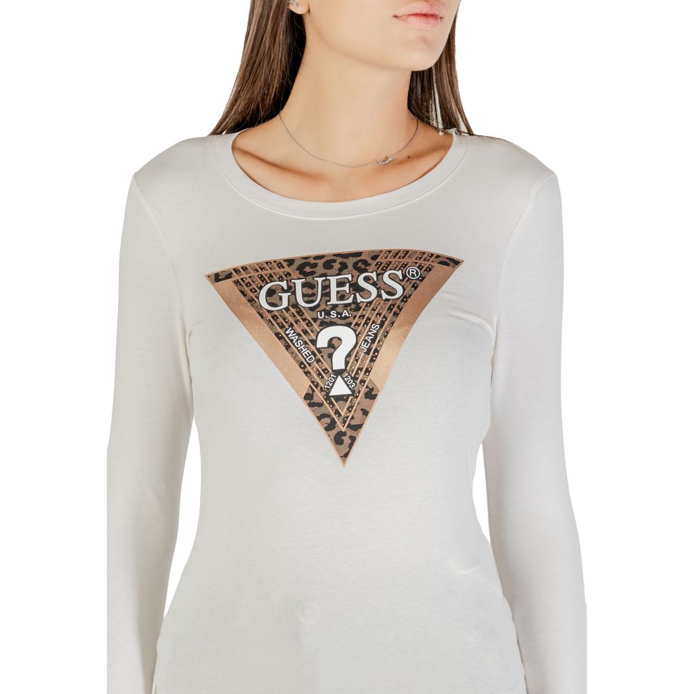Guess Cream Cotton Long Sleeve T-Shirt | Regal Royce